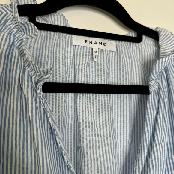 Frame Striped Button-Up Blouse S Small - Picture 3 of 8